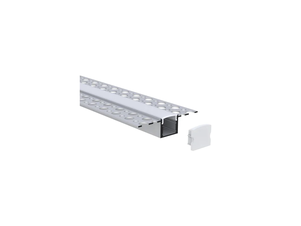Plaster-In Aluminum LED Channel 16.9 × 15.4 mm — 6.56 ft (2 m)